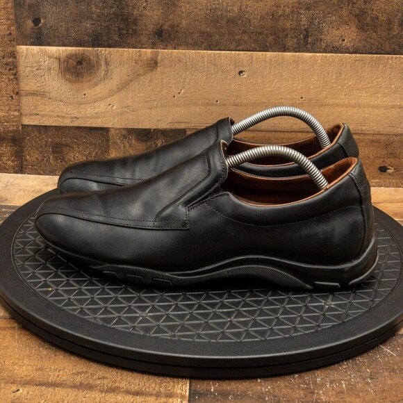 ALLEN EDMONDS GOMMUS MENS CASUAL SHOES BLACK LEATHER SLIP ON LOAFERS SIZE 9.5B - Picture 5 of 9